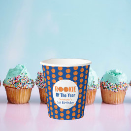 Vasos De Papel Primer cumpleaños de Rookie Basketball