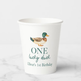 Vasos De Papel Primer cumpleaños de un Pato Afortunado