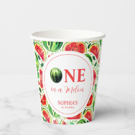 Vasos De Papel Primer Cumpleaños De Uno En Melón