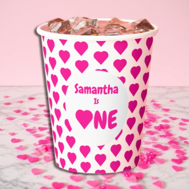 Vasos De Papel Primer cumpleaños del corazón (Subido por el creador)