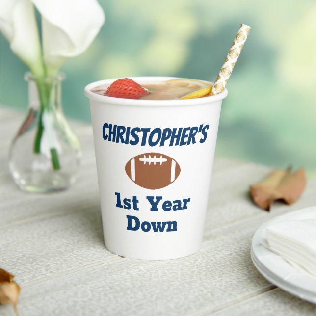 Vasos De Papel Primer cumpleaños del fútbol (in situ)