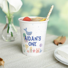 Vasos De Papel Primer cumpleaños del mundo submarino