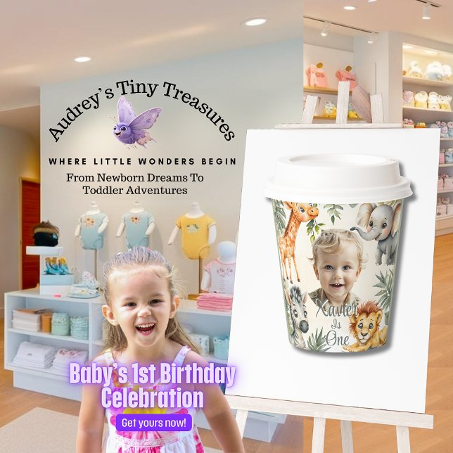 Vasos De Papel Primer cumpleaños del niño - tazas de papel de Saf (Subido por el creador)