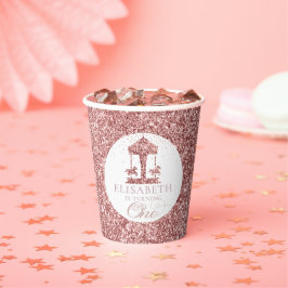 Vasos De Papel Primer cumpleaños personalizado del Purpurina de c