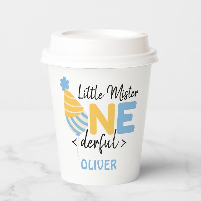 Vasos De Papel primer cumpleaños, un bebé maravilloso (Anverso)