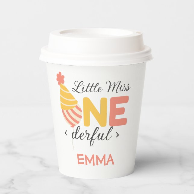 Vasos De Papel primer cumpleaños uno maravilloso (Anverso)