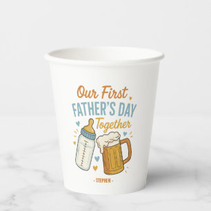 Vasos De Papel Primer Día del Padre Juntos - Botella de cerveza y