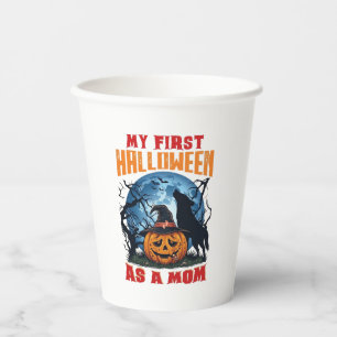 Vasos De Papel Primer Halloween como mamá calabaza lobo luna_1