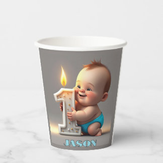 VASOS DE PAPEL "PRIMER NIÑO DE CUMPLEAÑOS"