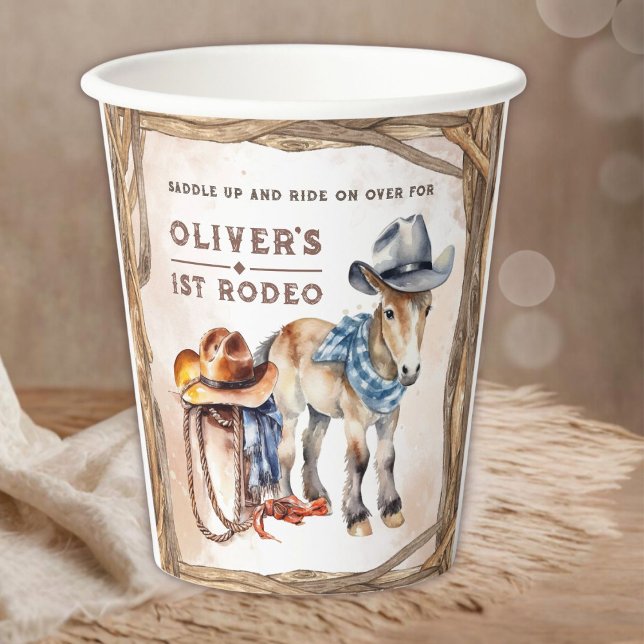 Vasos De Papel Primer RODEO | Boy Cowboy Primer Fiesta de cumplea (Subido por el creador)