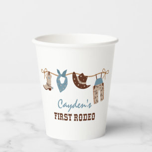 Vasos De Papel Primer Rodeo Western Vaquero Cumpleaños 1er