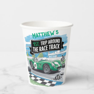 Vasos De Papel Primer viaje alrededor del cumpleaños de la pista 