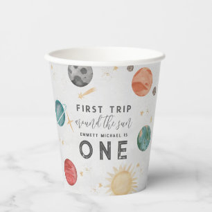 Vasos De Papel Primer viaje alrededor del espacio exterior solar 