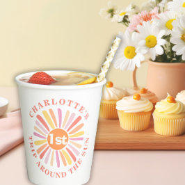 Vasos De Papel Primer viaje alrededor del periódico Fiesta del pr