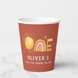 Vasos De Papel Primer Viaje Alrededor Del Sol | 1 Fiesta de cumpl