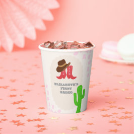 Vasos De Papel Primera chica rodeo cumpleaños 1