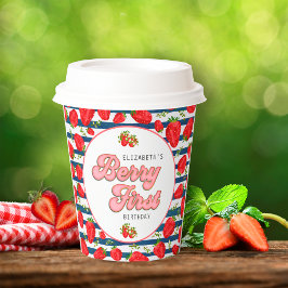 Vasos De Papel Primeras franjas azules y blancas de la marina mod