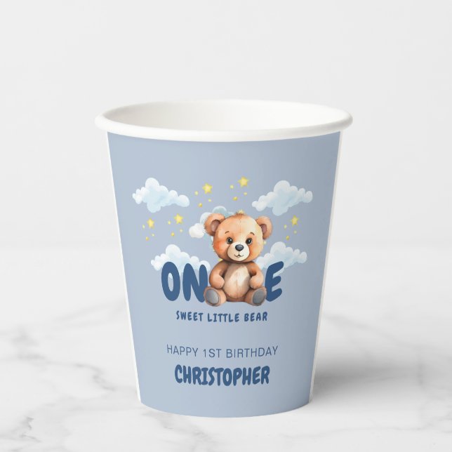 Vasos De Papel Primeras tazas de papel de cumpleaños (Anverso)