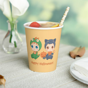 Vasos De Papel Primeros bebés de Halloween Ropa de dragón de gato