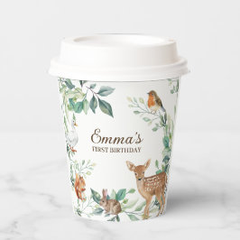 Vasos De Papel Primeros cumpleaños de los animales del bosque de 