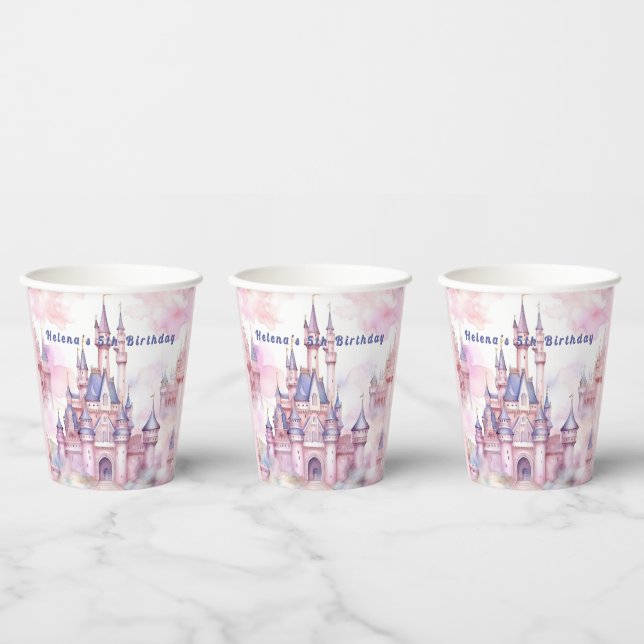 Vasos De Papel Princess Castle Pink Purple (Multi)