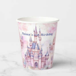 Vasos De Papel Princess Castle Pink Purple