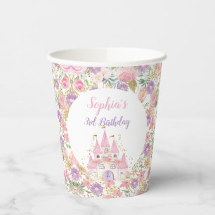Vasos De Papel Princess Floral Castle