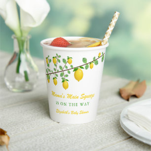 Vasos De Papel Principal Squeeze Lemon Género Neutral Baby Shower