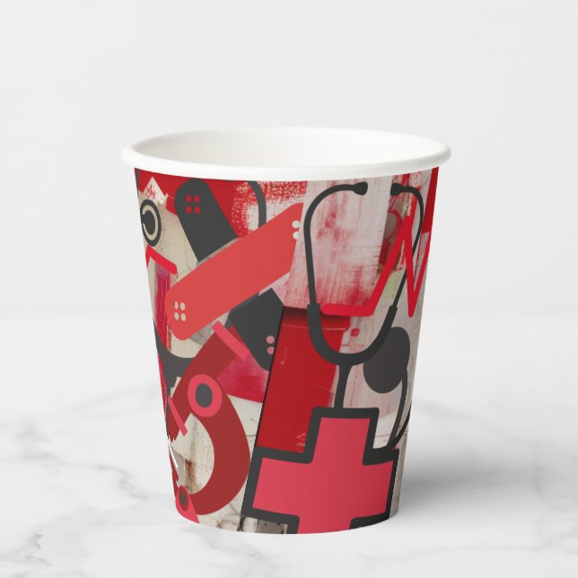 Vasos De Papel Profesión médica (Anverso)