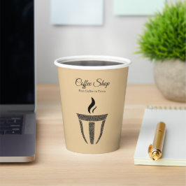Vasos De Papel Profesional de la Cafetería Simple con Ornamentos