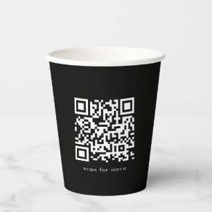 Vasos De Papel Profesional del menú del sitio web del código QR p