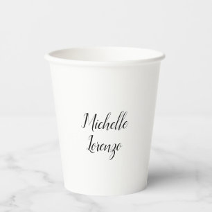 Vasos De Papel Profesional Moderno Simple Blanco y Negro