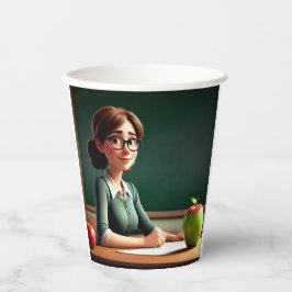 Vasos De Papel Profesor con Apple