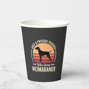 Vasos De Papel Profesor de Física Amante del Perro Weimaraner