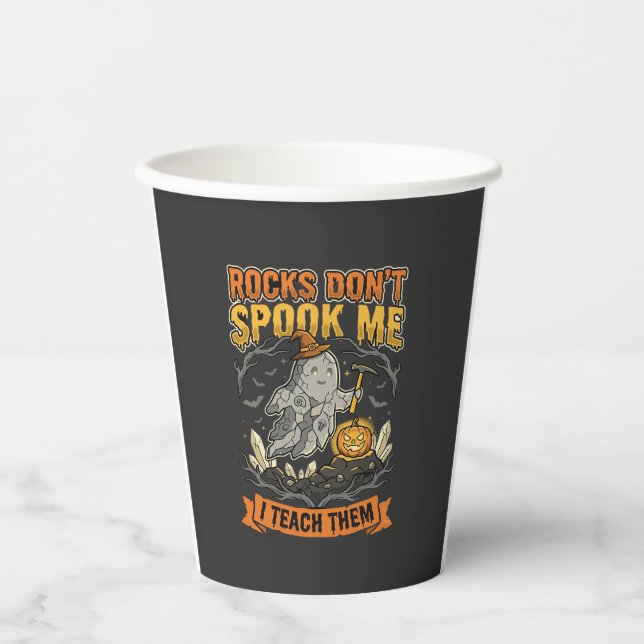 Vasos De Papel Profesor de Geología de Halloween Asusta (Anverso)