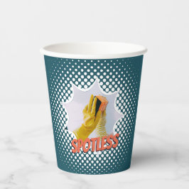 Vasos De Papel Promoción del servicio de limpieza de la Casa Azul