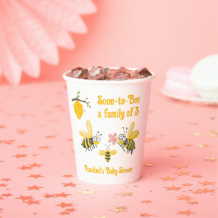 Vasos De Papel Pronto Será Una Familia De 3 Baby Shower