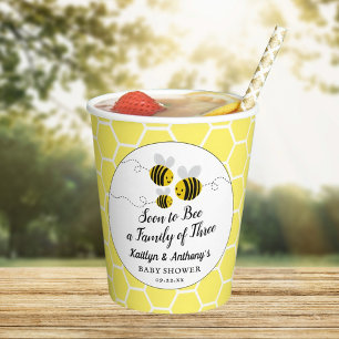 Vasos De Papel Pronto Será Una Familia De Tres   BABY SHOWER
