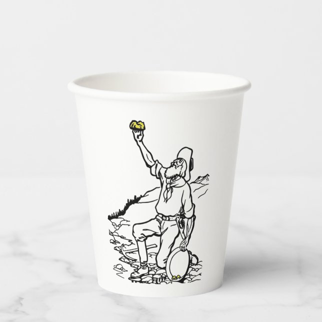 Vasos De Papel Prospector minero de oro de antaño (Anverso)