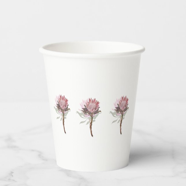 Vasos De Papel protea flowers (Anverso)