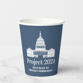 Vasos De Papel Proyecto 2024 Votación por la democracia