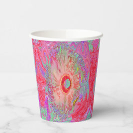 Vasos De Papel Psicodelia del arco iris retro