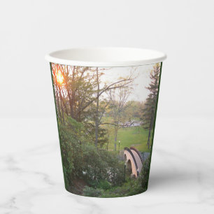 Vasos De Papel Puente arco iris atardecer en el Grove City Colleg