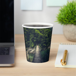 Vasos De Papel Puente suspensivo simple sobre el río Idrijca, Slo