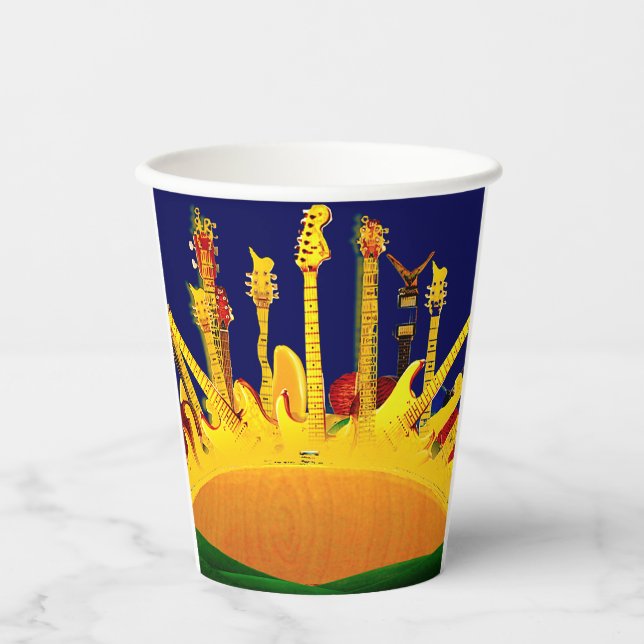 VASOS DE PAPEL ¡PUESTA DE SOL ELÉCTRICO! (Anverso)