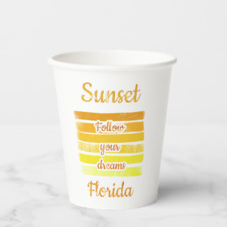 Vasos De Papel Puesta de sol linda en Florida