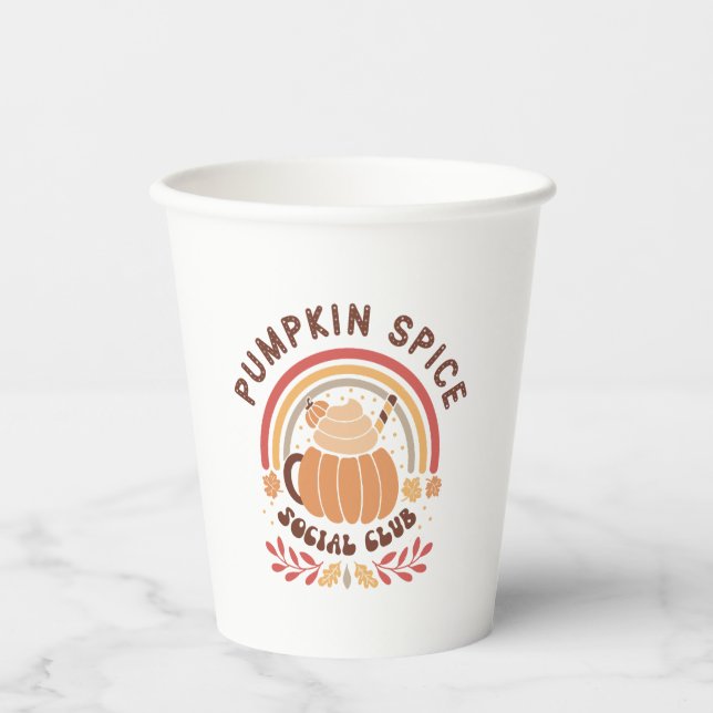 Vasos De Papel Pumpkin Spice Social Club – Cute Fall PSL  (Anverso)