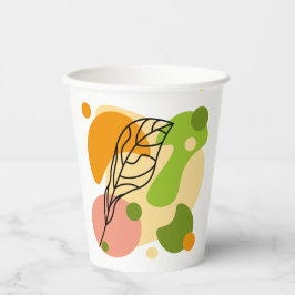 Vasos De Papel Puntos abstractos interesantes con hojas