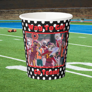 Vasos De Papel Puntos de Polka Blanco - Énfasis rojo