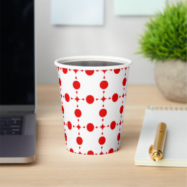Vasos De Papel Puntos de Polka Rojo, Patrón de Punto de Polka, Pu